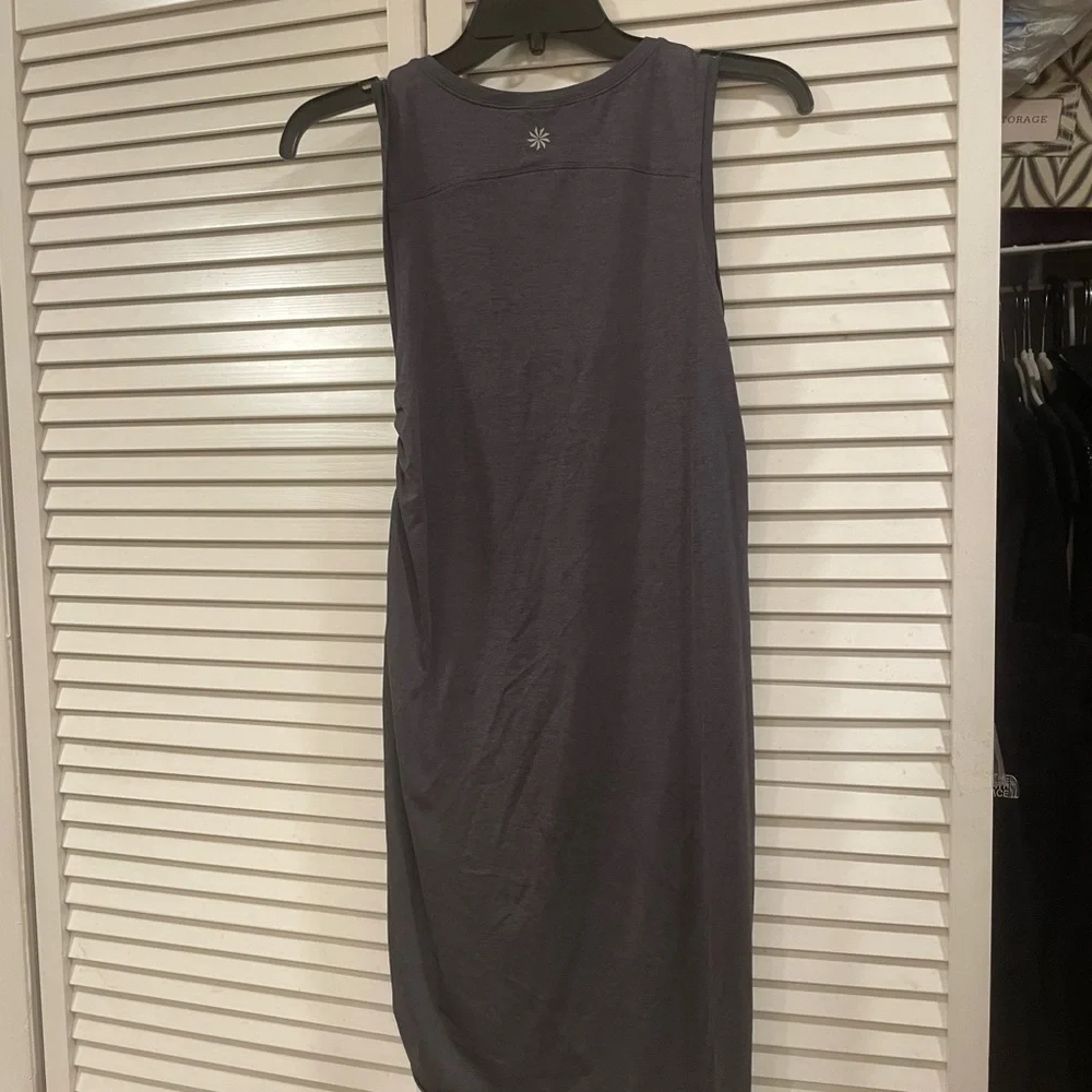 Athleta Charcoal side Ruched Dress S Y2K
